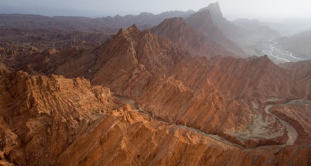 Welcome to the Northern Shaolin Academy. This image depicts Kuga Canyon in Tien Shan (Celestial Mountains) of northwest China as shown on Bing.com 11/02/2010.